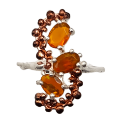 Inel din argint cu opal orange - Madammi.ro