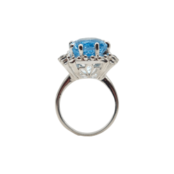 Inel argint cu blue topaz si safir - Madammi.ro