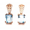 Cercei din argint cu montura de blue topaz si cubic zirconia