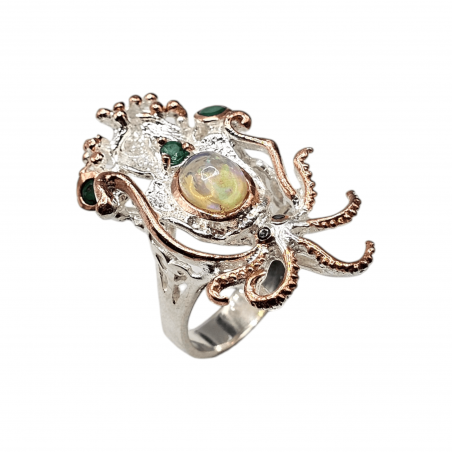 Inel din argint cu opal - Octopus